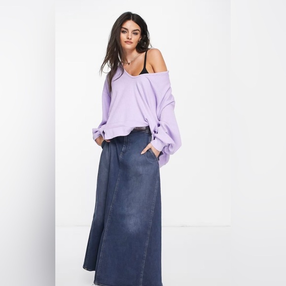 We The Free Tops - NWOT We The Free Buttercup Thermal Jersey Waffle Knit Longsleeve Lilac Top Large